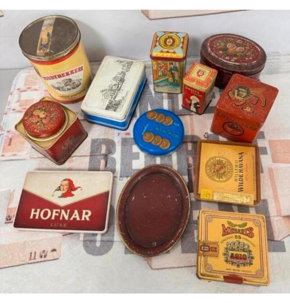 Lot Boîte ancienne, stock d'antiquités, cuisine, canettes, Collections, Boîte en métal, Enlèvement ou Envoi, Comme neuf