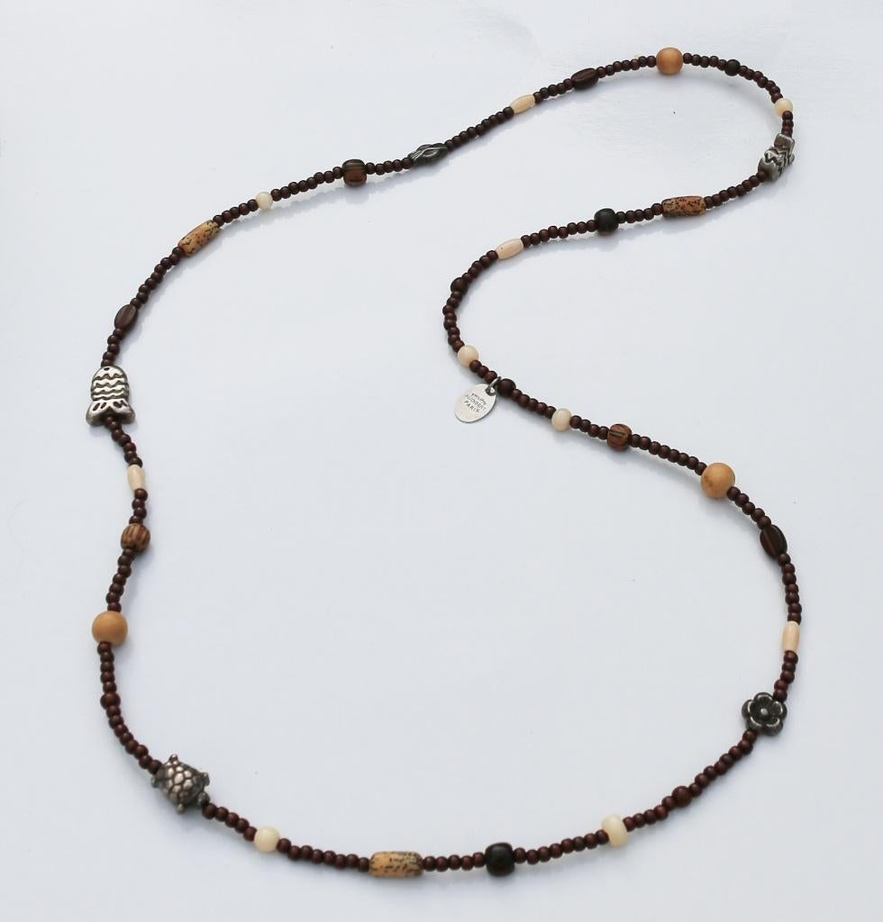 Collier Philippe Audibert - Vintage, Enlèvement ou Envoi, Comme neuf, Brun, Argent