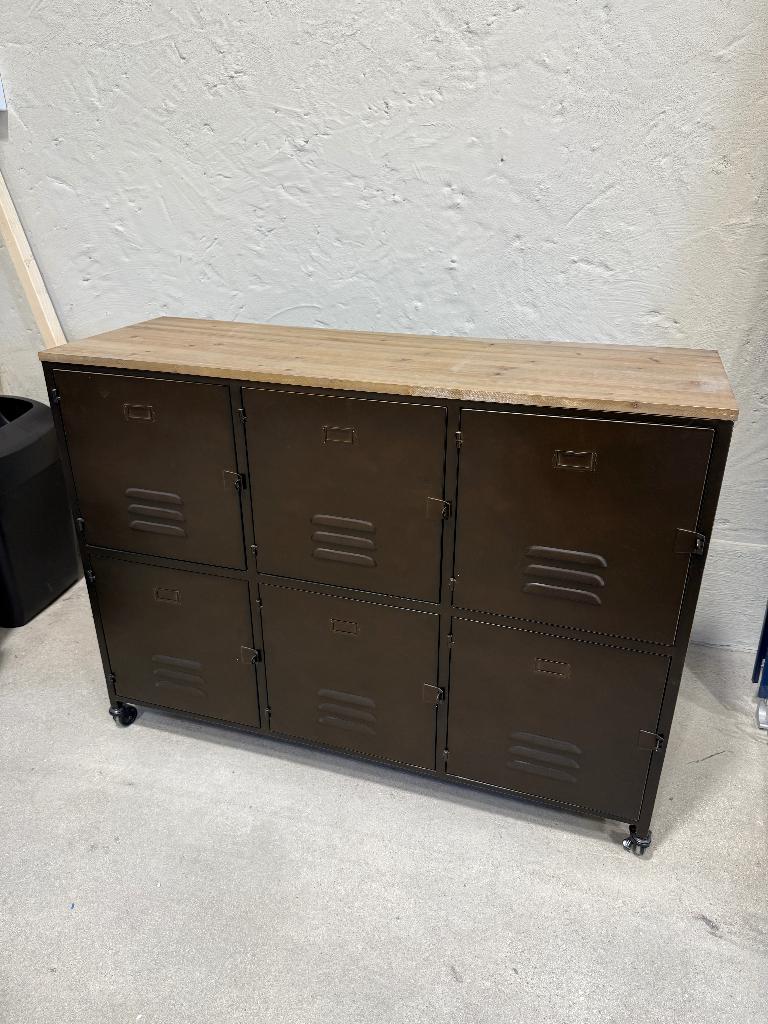 Maisons du Monde Wayne industrieel buffet 6-deurs, Huis en Inrichting, Kasten | Buffetkasten, Ophalen, 100 tot 150 cm, Zo goed als nieuw