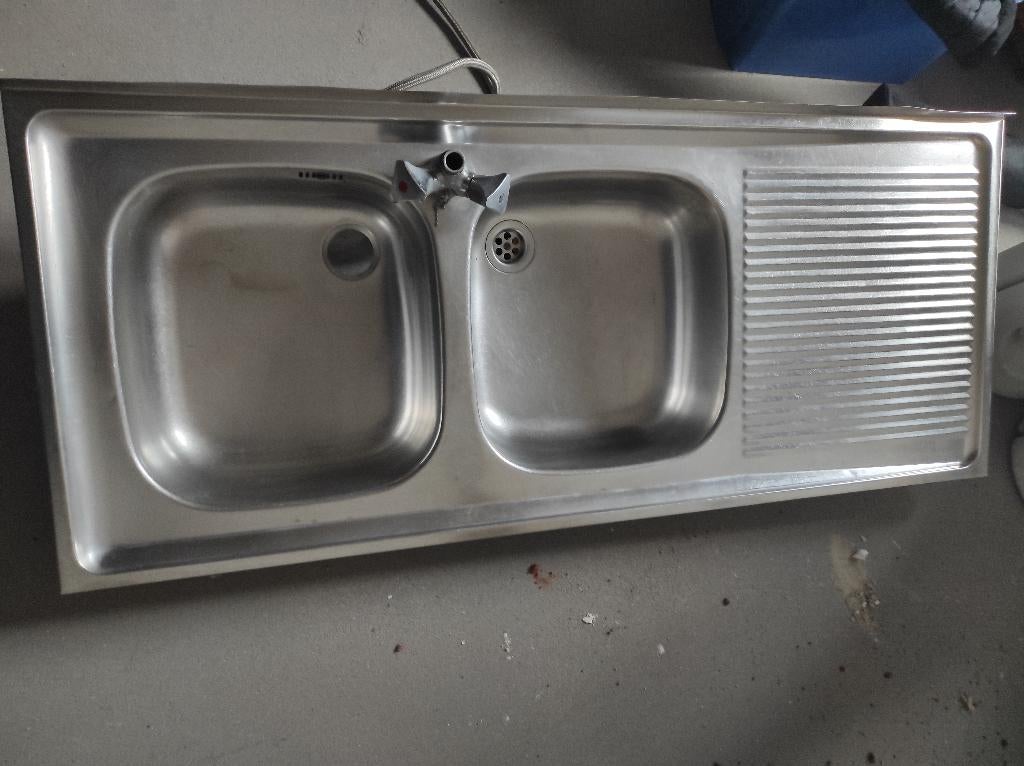évier double en inox, Maison & Meubles, Enlèvement, Comme neuf, Autres couleurs