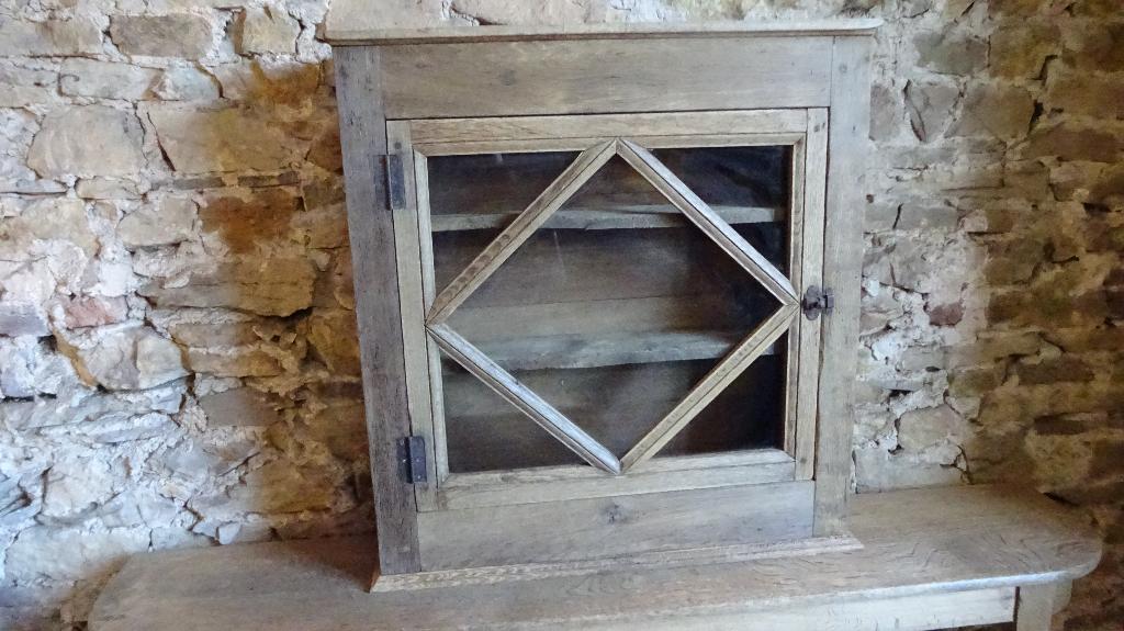 Ancienne vitrine en chêne, Maison & Meubles, Enlèvement, Chêne