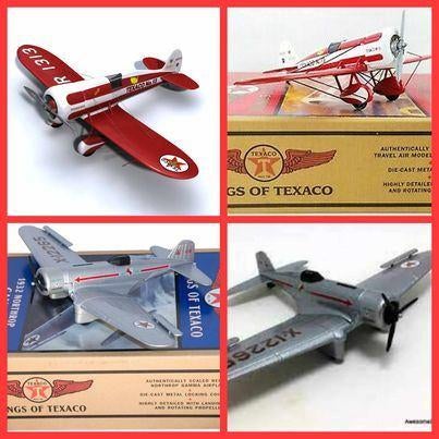 Texaco wings of zwaar metalen oud vliegtuig model spaarpot, Overige merken, 1:200 of kleiner, Nieuw, Ophalen of Verzenden