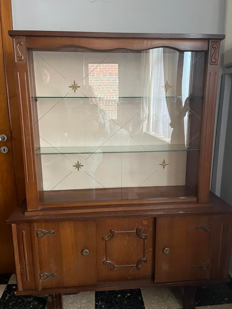 Vintage vitrinekast, Antiek en Kunst, Antiek | Meubels | Kasten, Ophalen