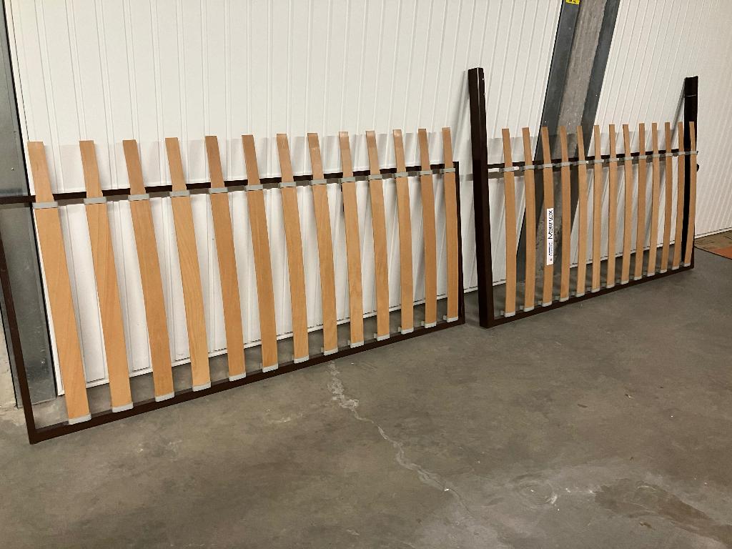 Lattenbodem dubbel bed, Ophalen, Tweepersoons, 190 cm of minder, Zo goed als nieuw