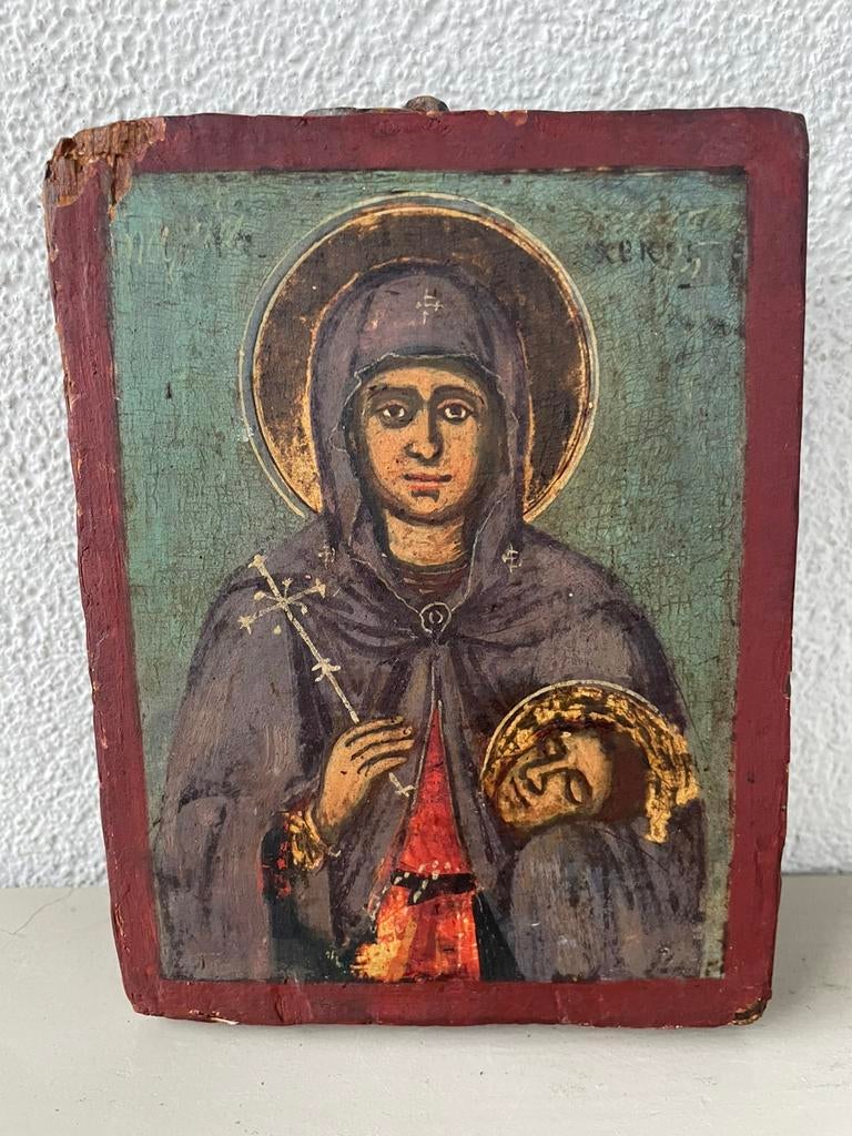 Icône ancienne (16,5 x 13 x 2,5 cm), Antiquités & Art, Antiquités | Objets religieux, Enlèvement