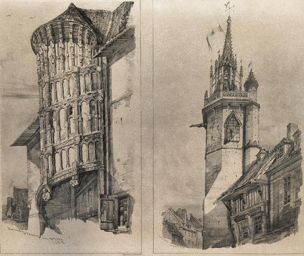 Les Arts au Moyen Age, Antiek en Kunst, Kunst | Etsen en Gravures, Lithografie, Architectuur, Ophalen of Verzenden