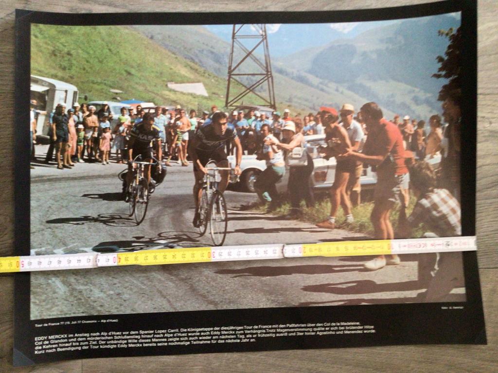Wielerposter 1977 tour de france. Alp d’huez eddy merckx, Envoi