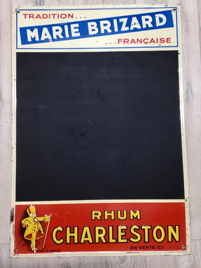 Rare ardoise en tôle RHUM CHARLESTON jean d’ylen 52x75 cm, Collections, Enlèvement ou Envoi, Utilisé, Autres types
