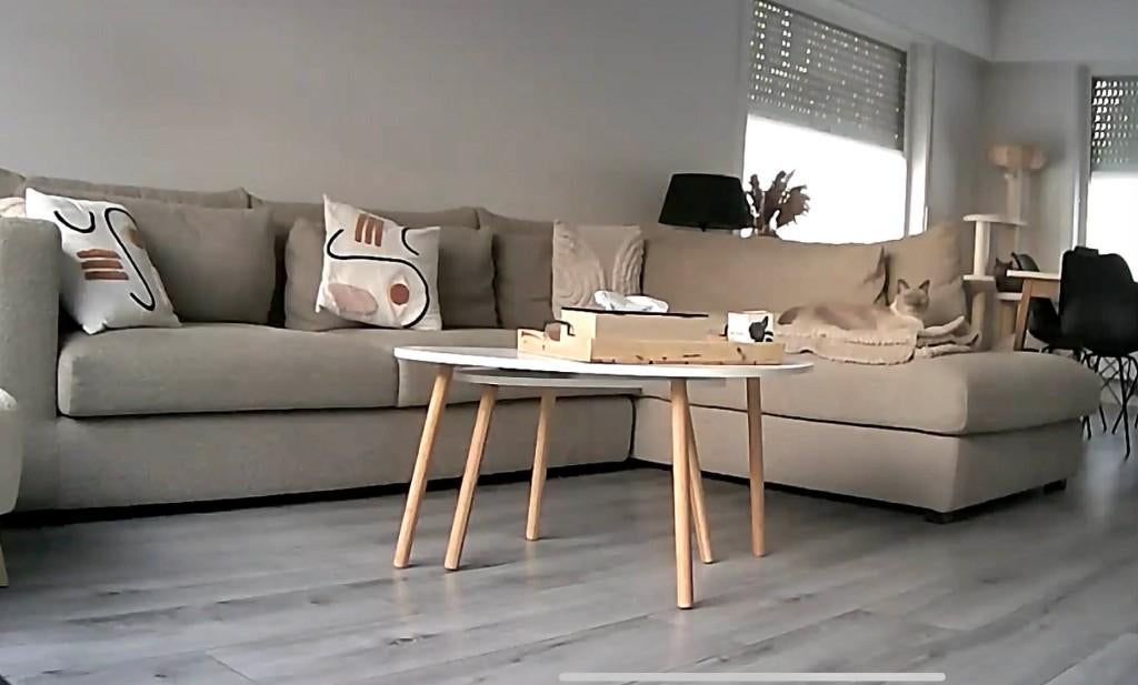 Hoekzetel in beige teddystof, Enlèvement, Neuf