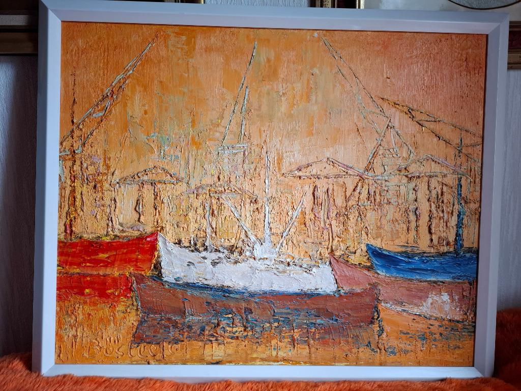 bosteels willy schilderij schelde kaai antwerpen, Ophalen