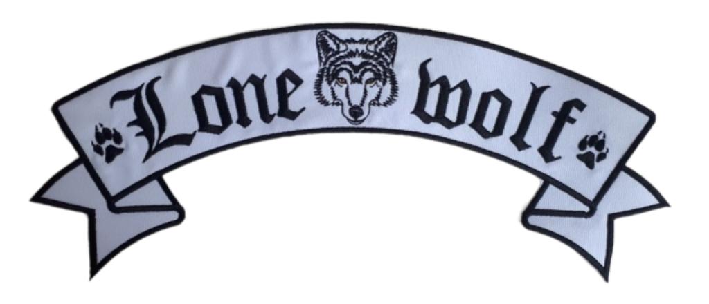 Biker patch banner vest Lone Wolf XL - 340 x 140 mm, Motoren, Ophalen of Verzenden, Nieuw