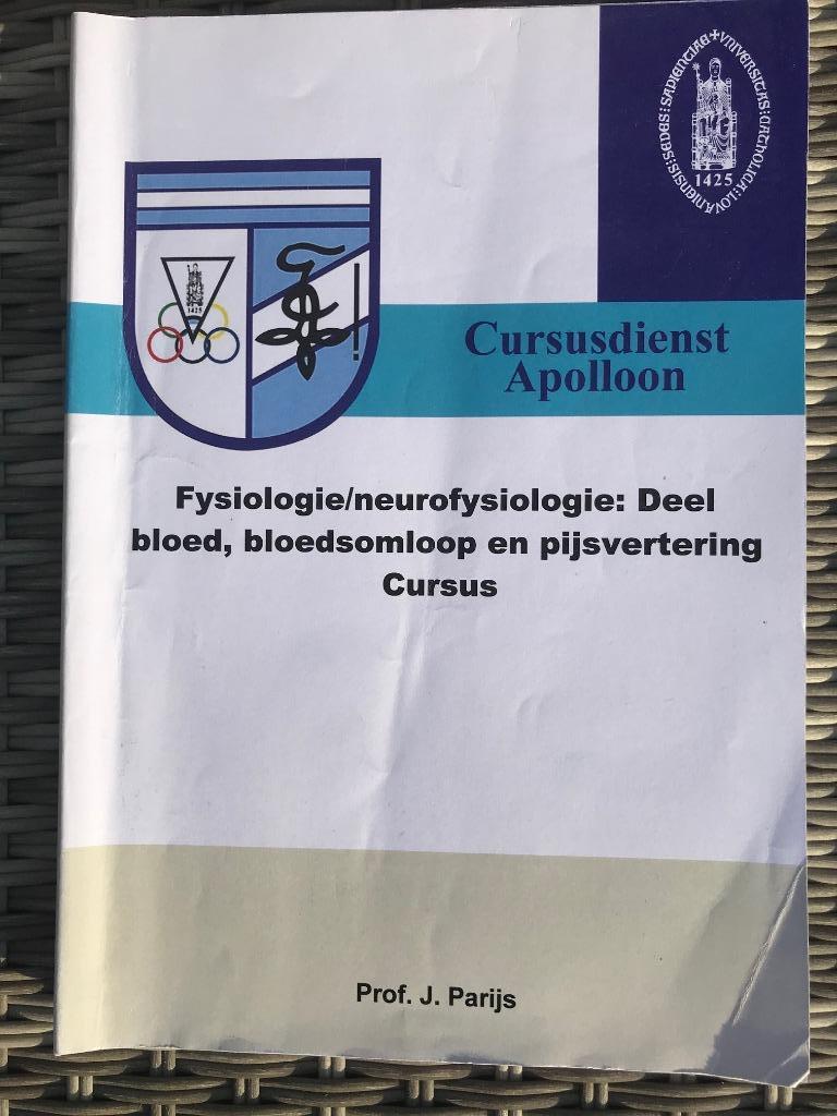STUDIEBOEK - Fysiologie / Neurofysiologie - Prof. Jan Parijs, Ophalen of Verzenden, Zo goed als nieuw, Hoger Onderwijs, Prof. Dr. Jan PARIJS