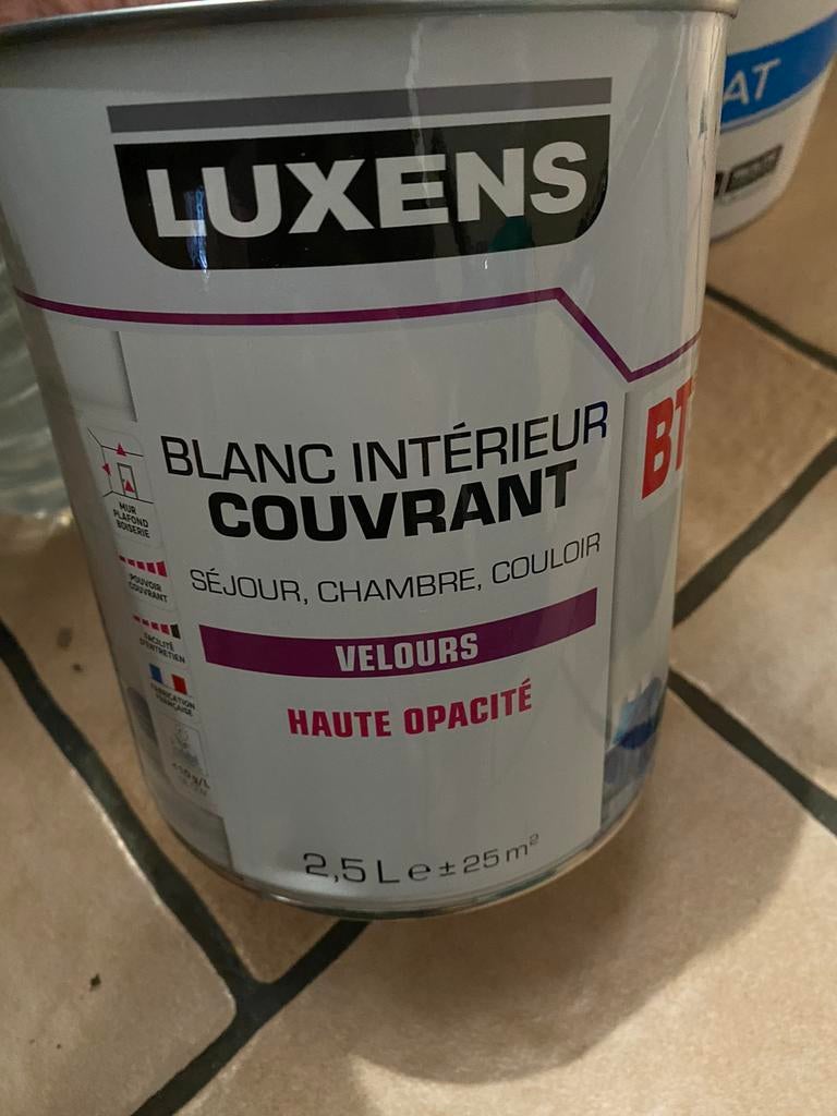 Peinture Luxens velour mélangé machine bleu cèdre 2L5., Bricolage & Construction