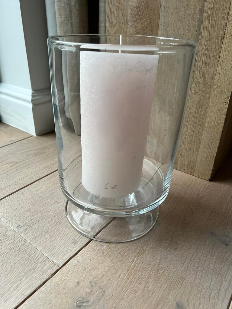 Windlicht / vaas van Rasteli met kaars van Luz Your Senses, Maison & Meubles, 25 à 50 cm, Comme neuf, Enlèvement, Bougie