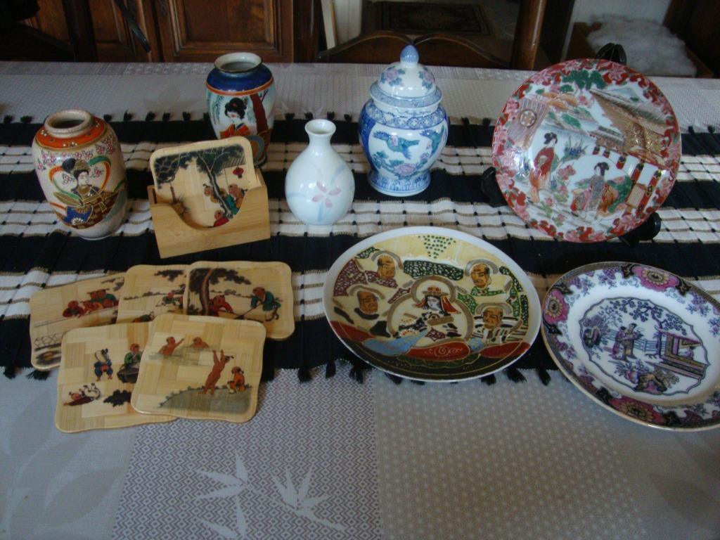 Assiettes et vases chinois/japonais, très bon état, Antiquités & Art, Enlèvement ou Envoi