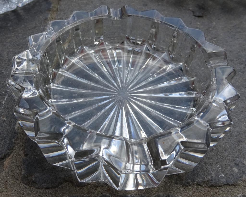 kristallen asbak br 12 x h 3.5 cm, Antiek en Kunst, Ophalen