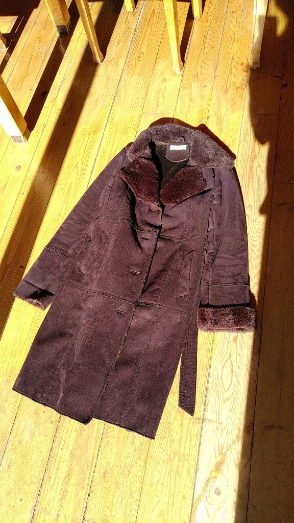 veste d'hiver en daim, Enlèvement, Comme neuf, Taille 36 (S), Brun