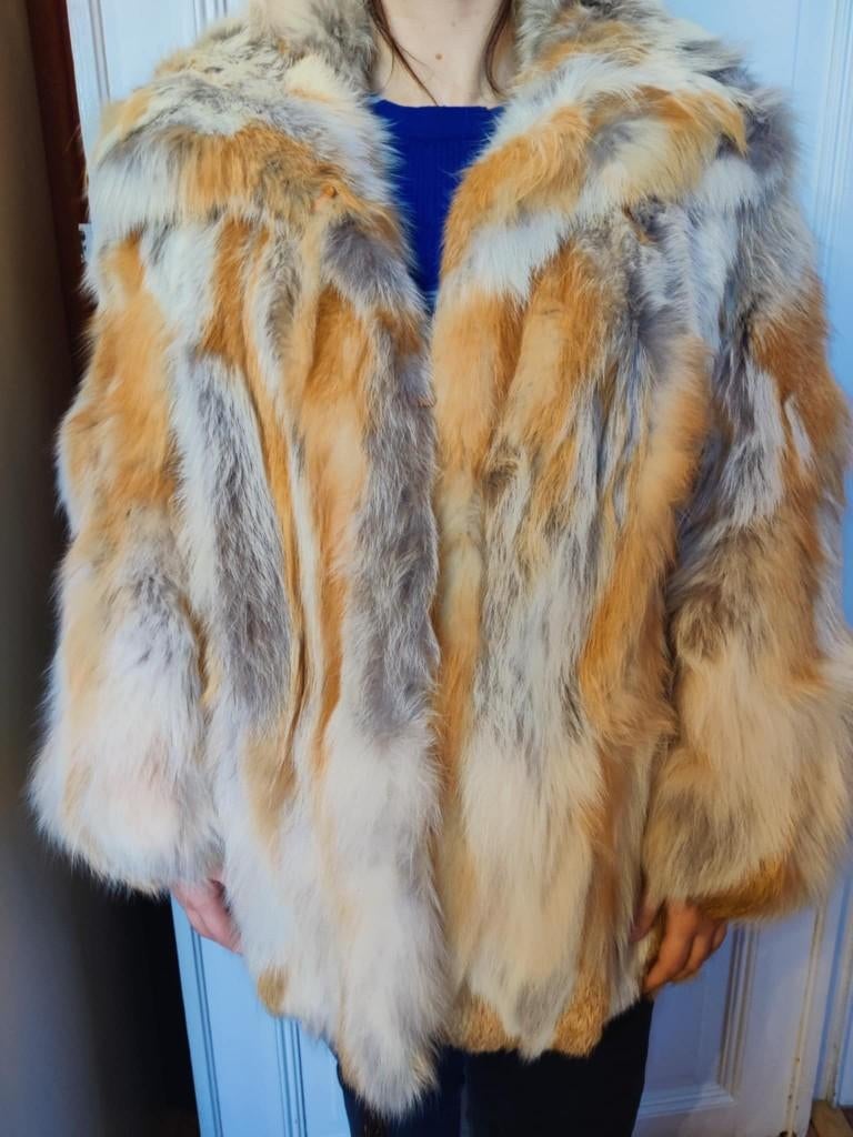 MANTEAU VINTAGE  FOURRURE DE RENARD, Vêtements | Femmes, Vestes | Hiver, Comme neuf, Taille 38/40 (M), Gris, Enlèvement