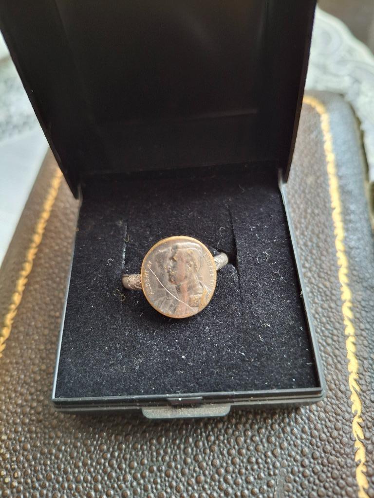 lot de 2 bagues en argent Roi Albert Ier, Collections, Envoi, Utilisé, Autres types