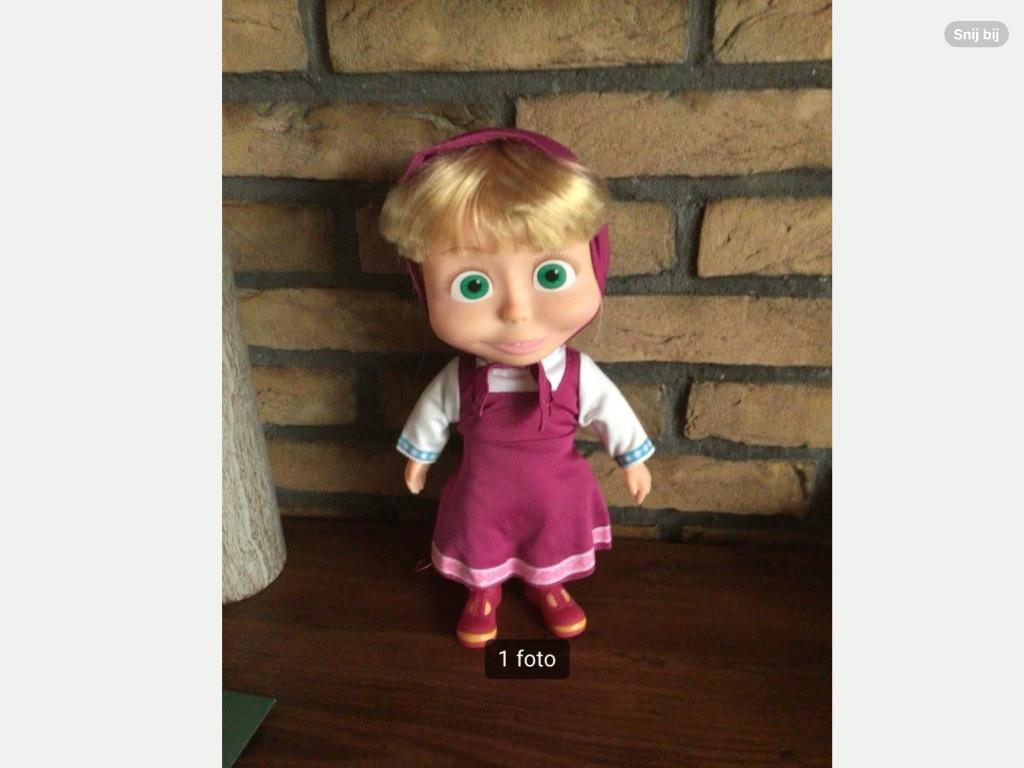 Masha popje met geluid, Ophalen of Verzenden, Zo goed als nieuw, Overige typen