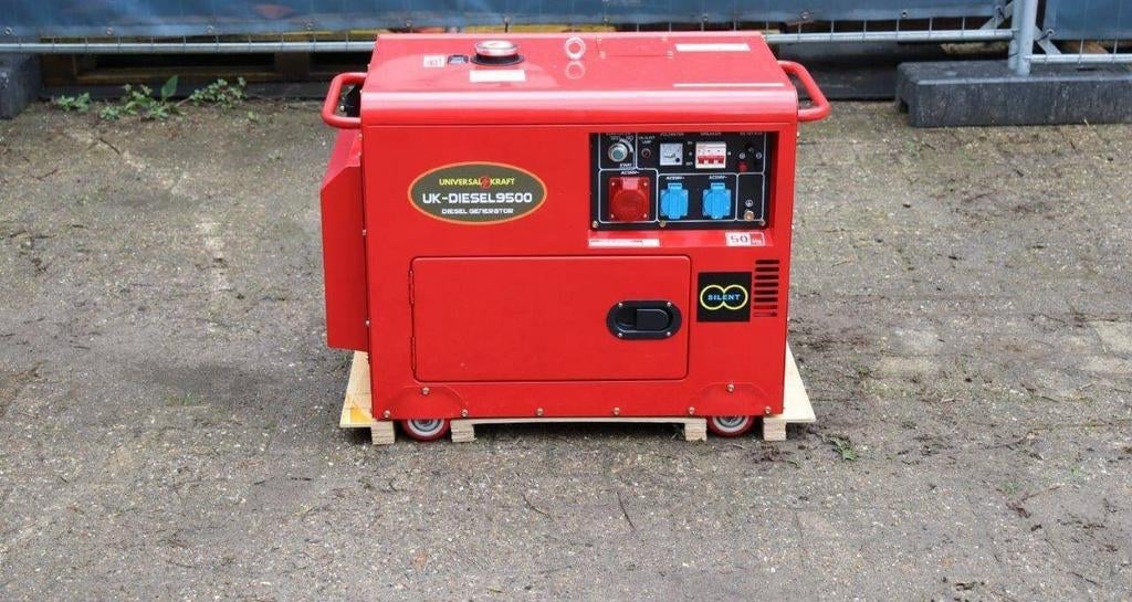 NOODSTROOM STROOMGROEP/GENERATOR 9500W 11,9KVA NIEUW ACTIE, Doe-het-zelf en Bouw, Dieselolie, Geluidgedempt, Nieuw, Ophalen of Verzenden