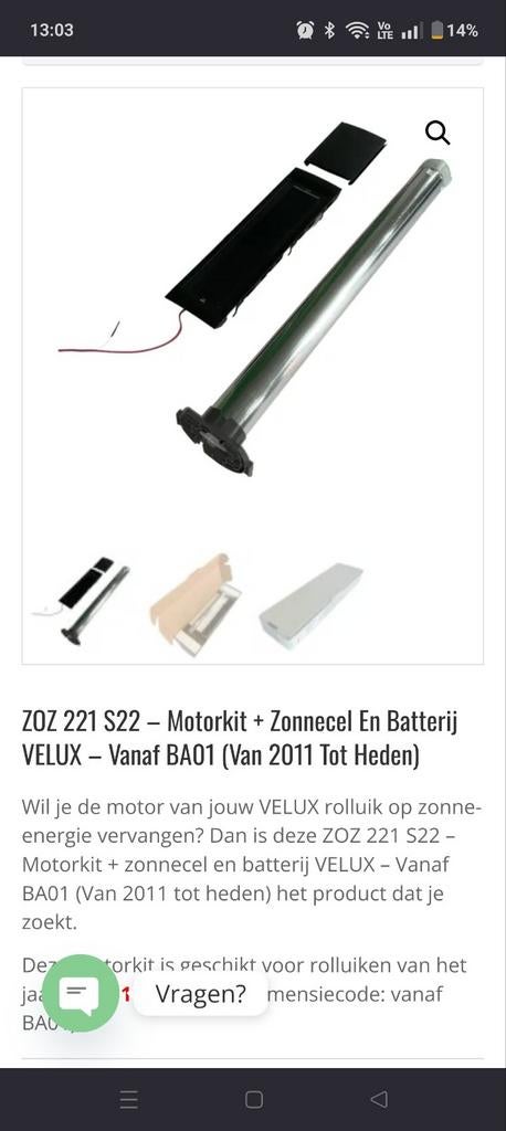 Velux motor en zonnepaneel, Doe-het-zelf en Bouw, Ophalen