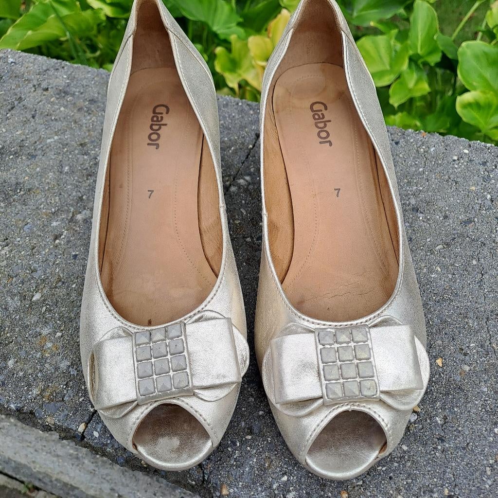 jolies chaussures à bout ouvert, taille 40, Gabor, Enlèvement ou Envoi, Beige, Gabor, Porté