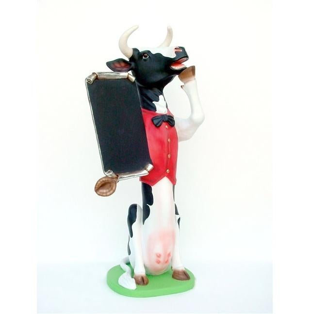 COW WITH MENU Hoogte 173 cm - Koe polyester, Ophalen, Nieuw