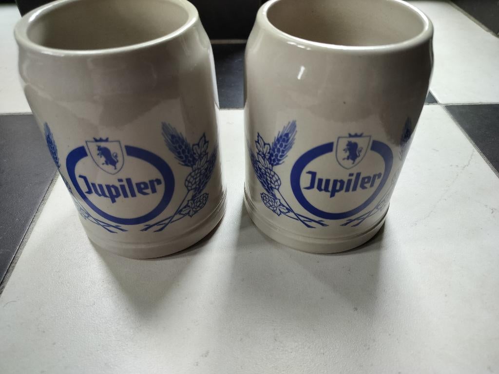 2 Vintage Jupiler Bierpullen - Stenen Bierpotten (Retro), Ophalen, Jupiler