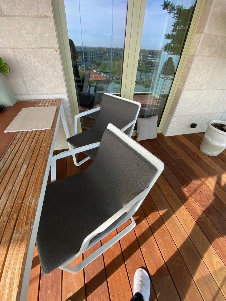 Tuinset Bristol alumium wit 160x100x75, Tuin en Terras, Tuinsets en Loungesets, Ophalen, 4 zitplaatsen, Gebruikt, Aluminium