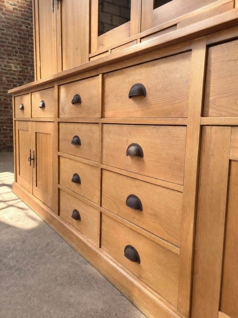 Massief houten buffetkast/vitrinekast 300cm art:91/26, Huis en Inrichting, Kasten | Buffetkasten, Ophalen, Met deur(en), 200 cm of meer