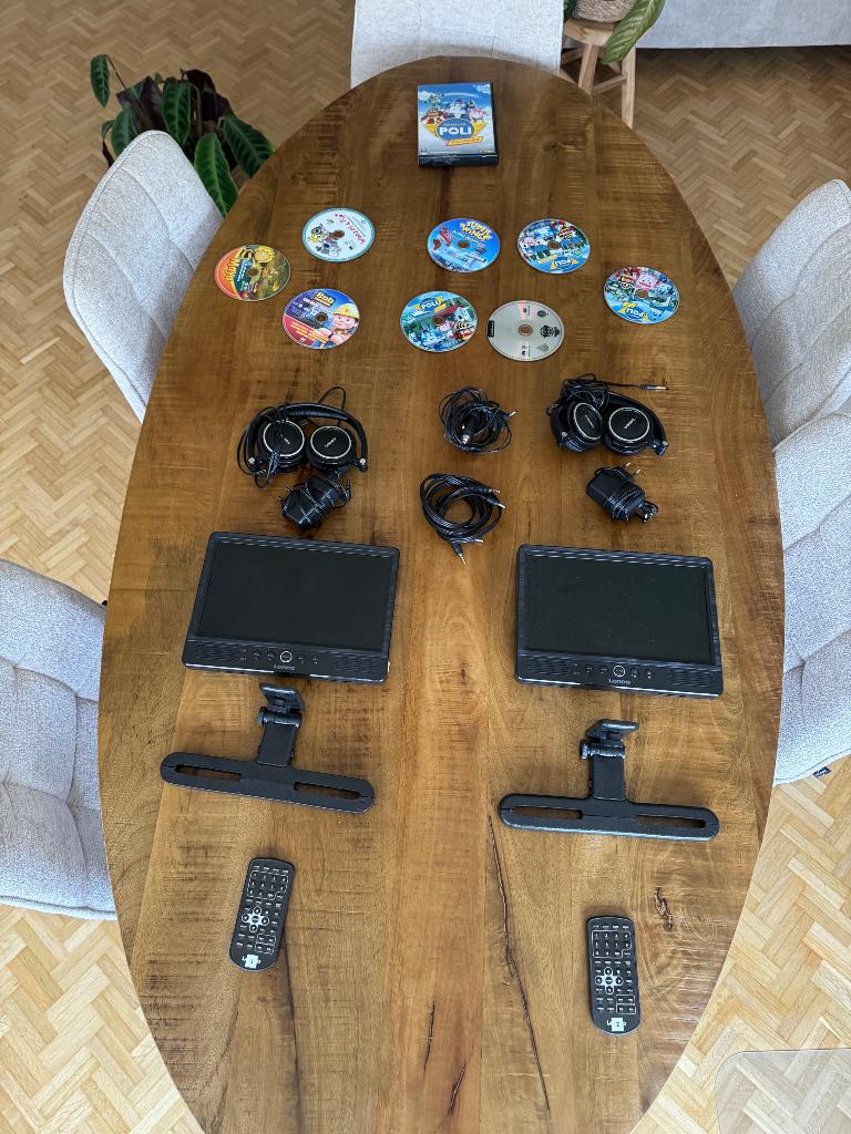 Lenco draagbare dvd-speler met veel accessoires en 8 dvd’s, Autres marques, Enlèvement, Utilisé, Lecteur DVD