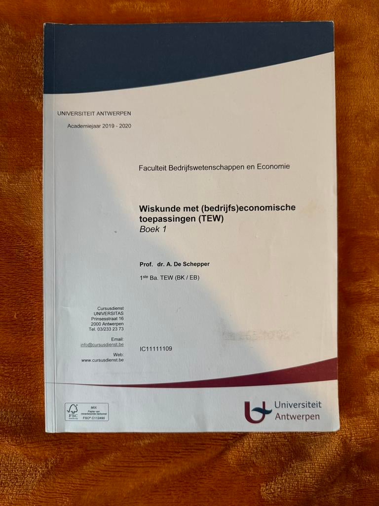 Wiskunde met bedrijfseconomische toepassingen - boek 1 en 2, Boeken, Studieboeken en Cursussen, Ophalen, Zo goed als nieuw