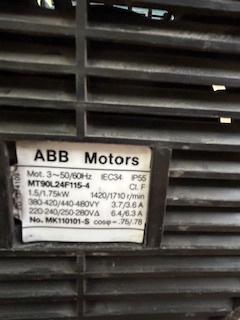 Elektrische motor, Ophalen, Gebruikt, 1400 tot 1800 rpm