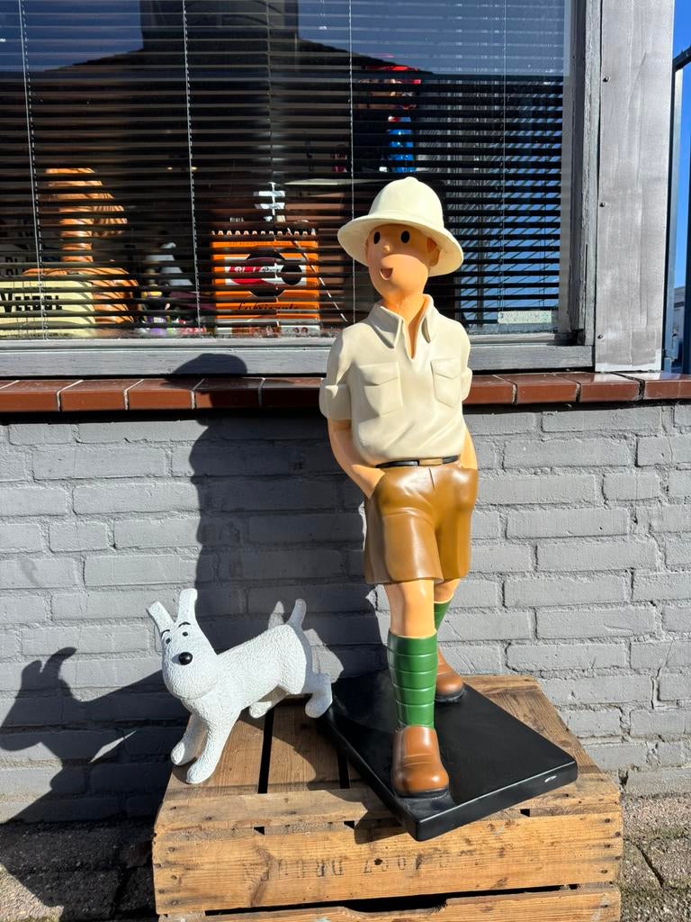 Statue de Tintin au Congo, Collections, Statues & Figurines, Enlèvement, Utilisé, Humain