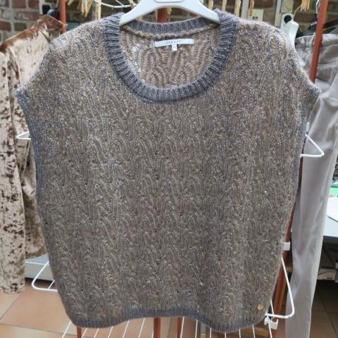 Oversized debardeur nieuw grijs bruin Xandres mt 42-44, Overige kleuren, Maat 42/44 (L), Nieuw, Ophalen of Verzenden