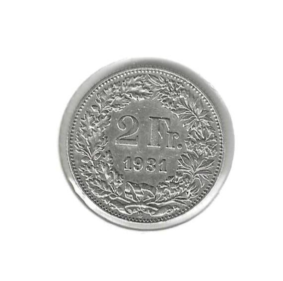 Zwitserland, 2 Francs 1931 B., Ophalen of Verzenden, Overige landen, Losse munt, Zilver