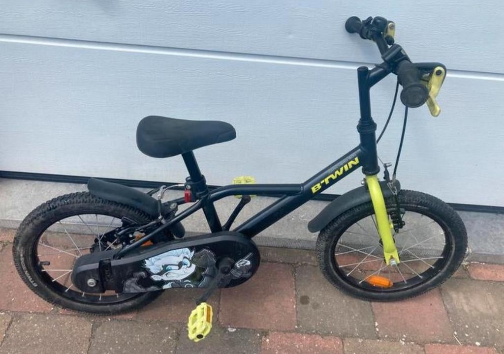 Kinderfiets B-twin 16 inch, Ophalen, Zo goed als nieuw, 16 tot 20 inch, B-twin