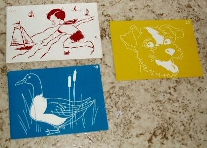 VENTE OU ECHANGE ! Jouets anciens : 7 cartes passe-fils, Antiek en Kunst, Antiek | Speelgoed, Ophalen