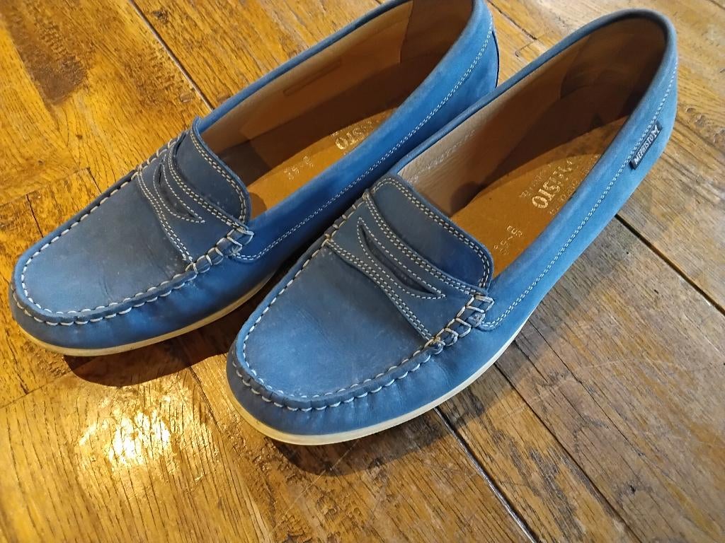 Mephisto jeansblauwe moccasin 40, Blauw, Dansschoenen, Ophalen of Verzenden, Gedragen
