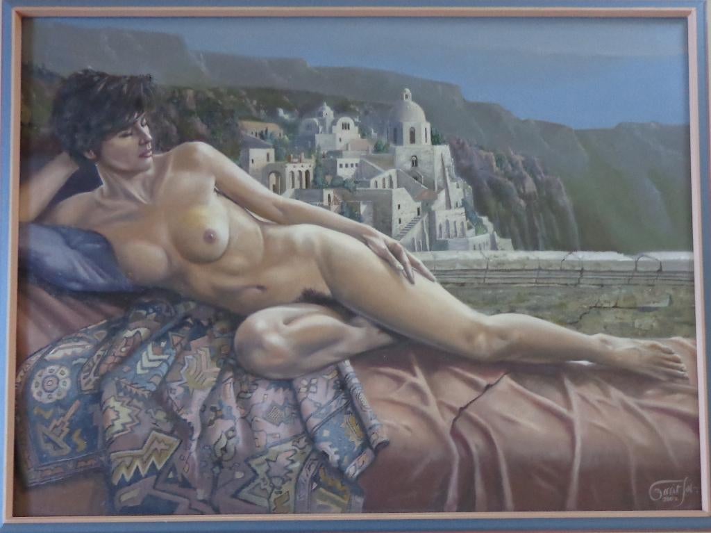 GERRIT FOT / LIGGEND NAAKT / OLIEVERF / 92x118cm / KADER, Enlèvement