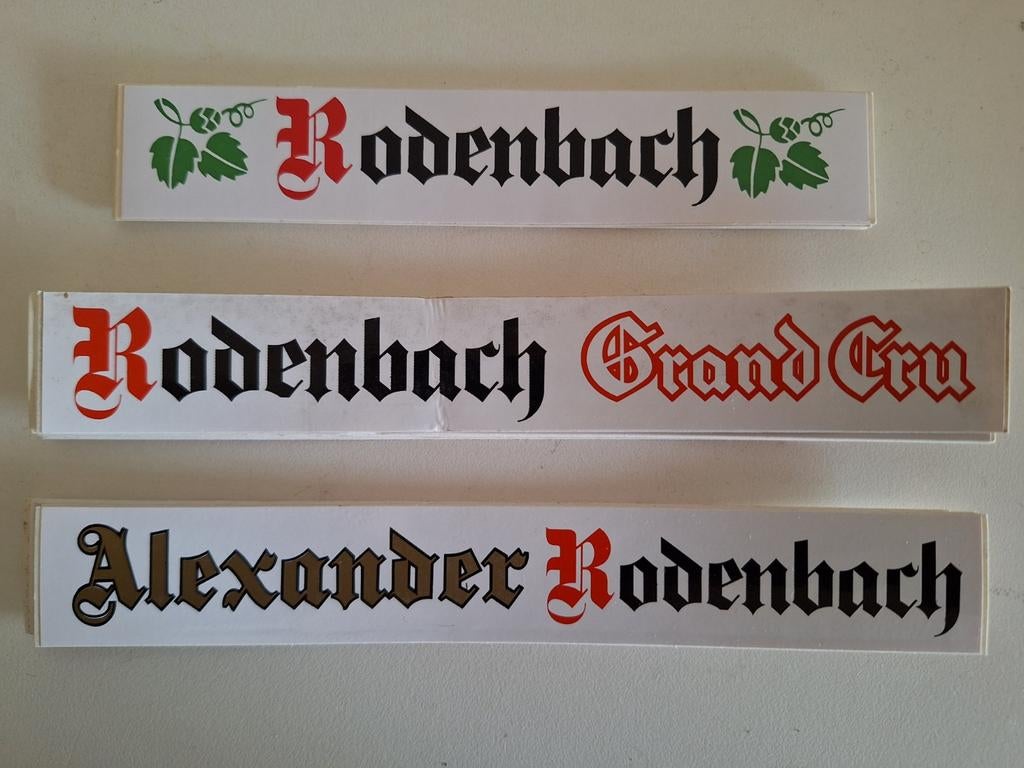 3x jaren 80 Rodenbach stickers brouwerij Rodenbach Roeselare, Verzamelen, Biermerken, Ophalen of Verzenden