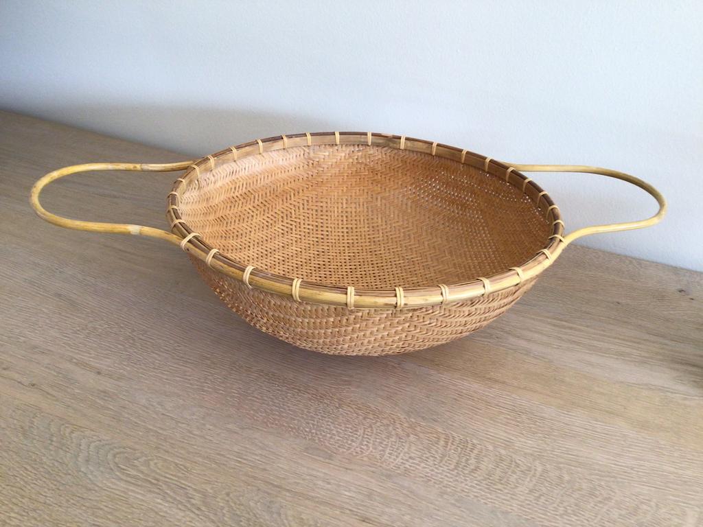 Passoire vintage en rotin et bambou, Maison & Meubles, Enlèvement, Comme neuf