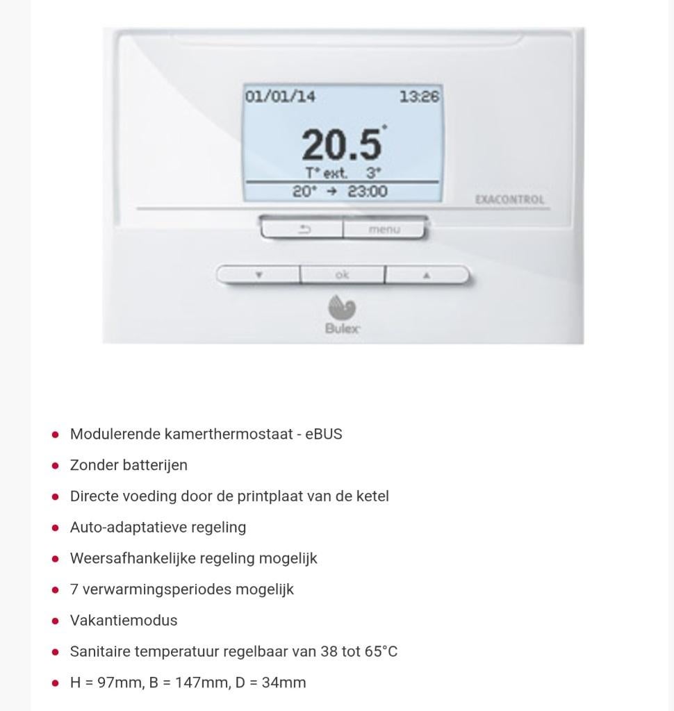 Thermostaat bulex exacontrol, Doe-het-zelf en Bouw, Ophalen, Slimme thermostaat, Gebruikt