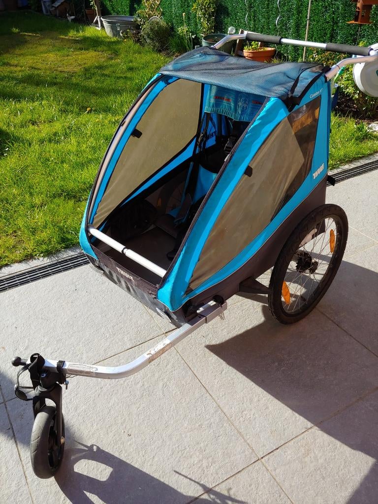 Thule fietskar voor 2 kinderen, inclusief babyhangmatje, Vélos & Vélomoteurs, Accessoires vélo | Remorques, Enlèvement