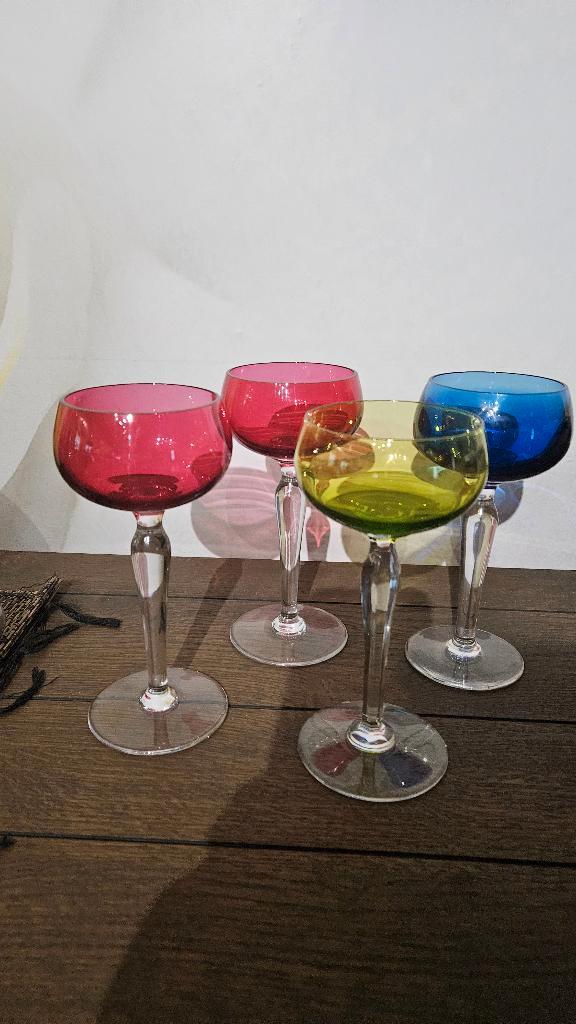 Ensemble de 4 verres à vin roemer VAL SAINT LAMBERT, Antiek en Kunst, Ophalen