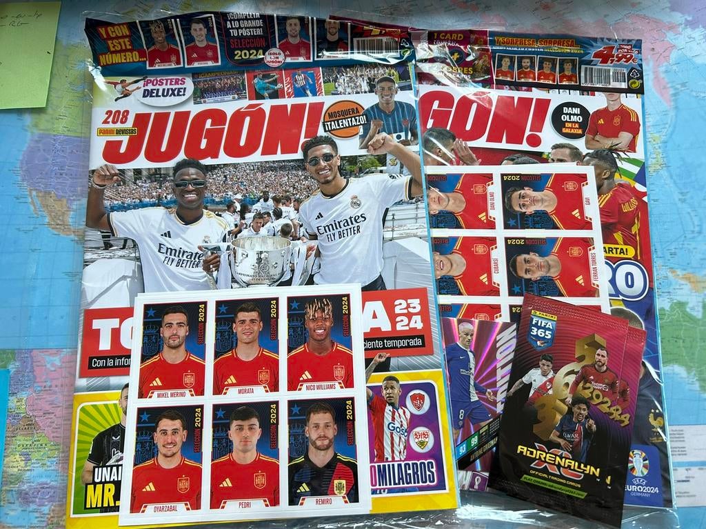 Euro 2024 ‘ Teamset Spanje’, Ophalen of Verzenden, Zo goed als nieuw, Meerdere stickers