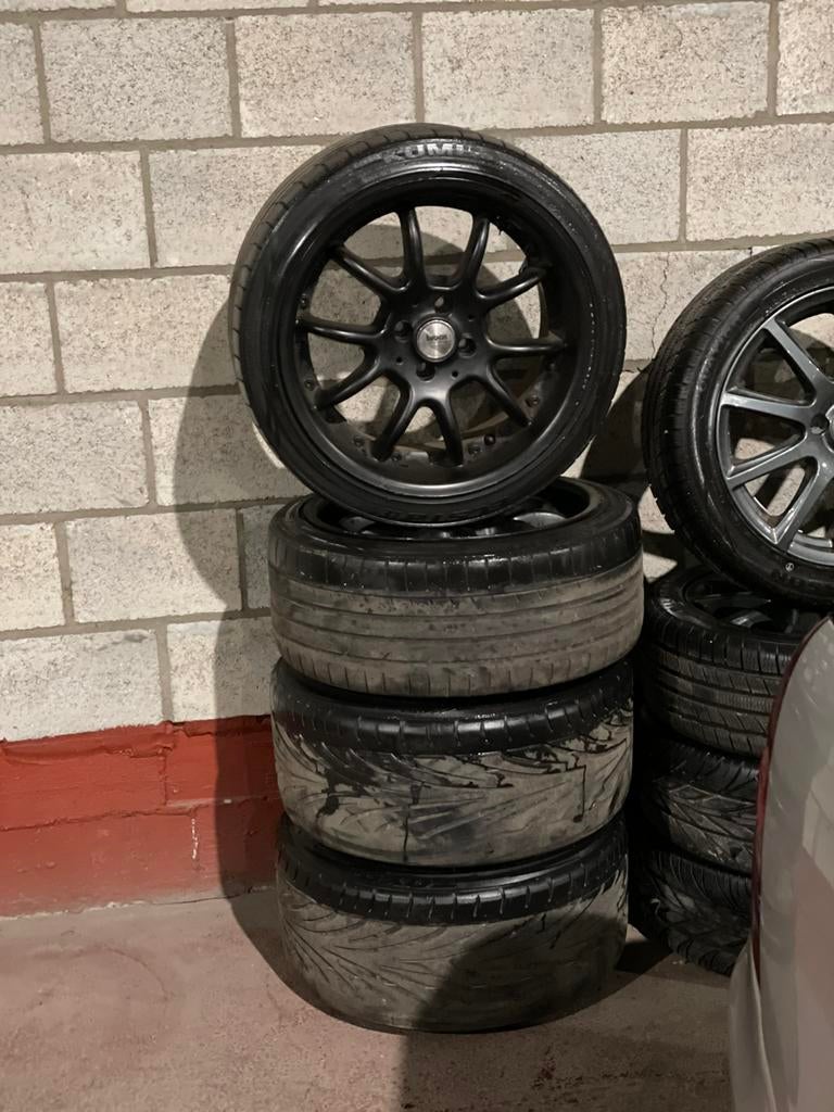 Brock lichtmetalen breedset velgen 17 inch 4X100 met banden, Auto-onderdelen, Ophalen, Gebruikt, Banden en Velgen, 17 inch