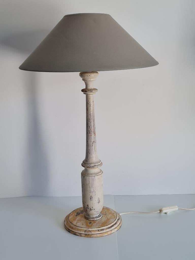 Prachtige houten tafellamp - landelijke stijl, Ophalen of Verzenden