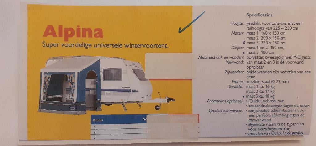 VOORTENT CARAVAN TE KOOP, Caravanes & Camping, Auvents, Comme neuf, Starcamp, Enlèvement